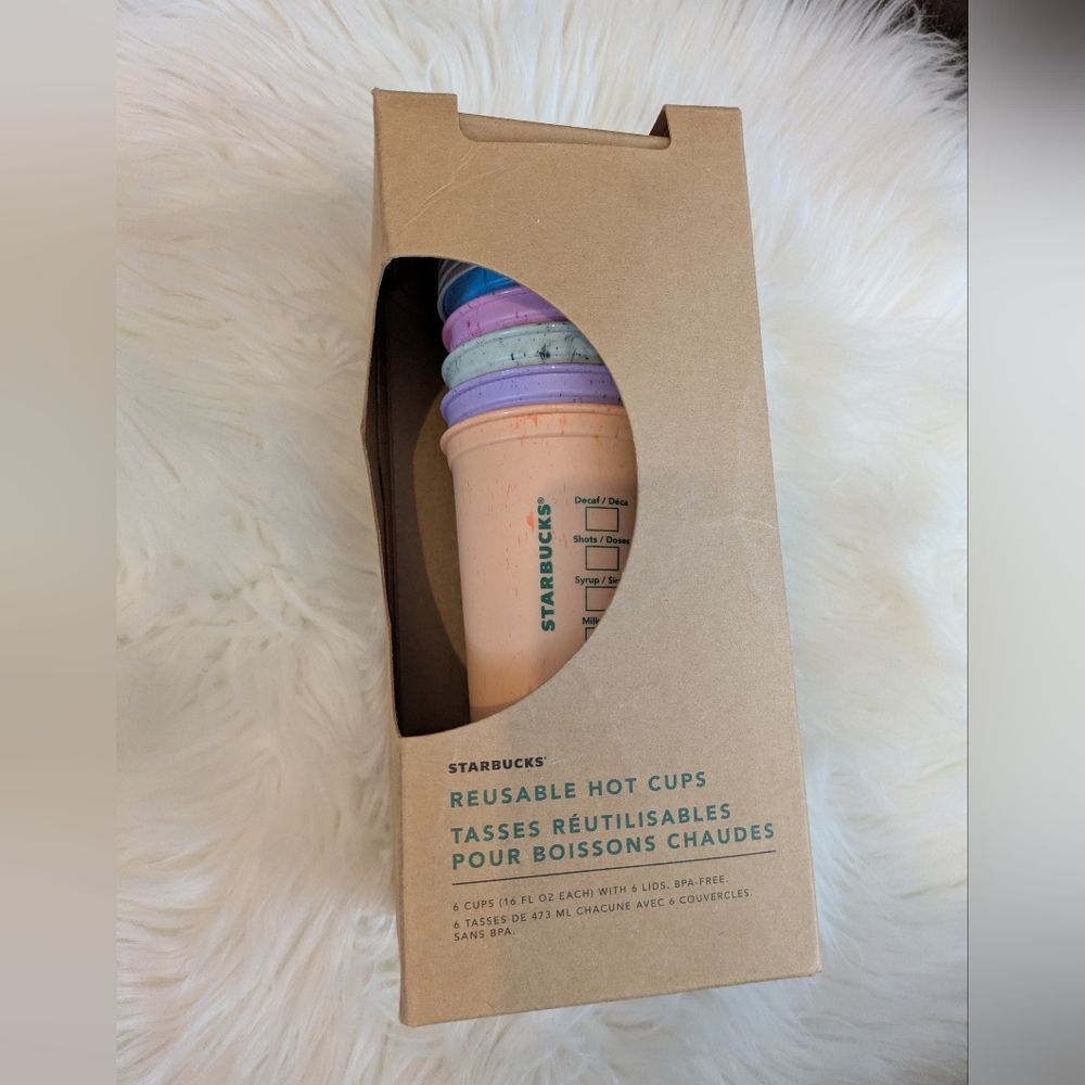 NWT NIB Starbucks Marbled Multicolor Reusable Hot Cups